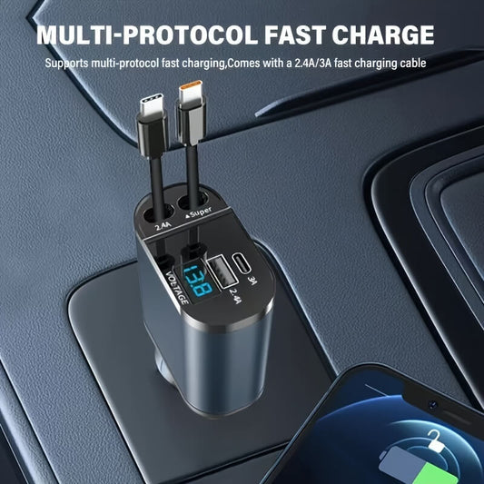 120W Fast Retractable Car Charger for MG