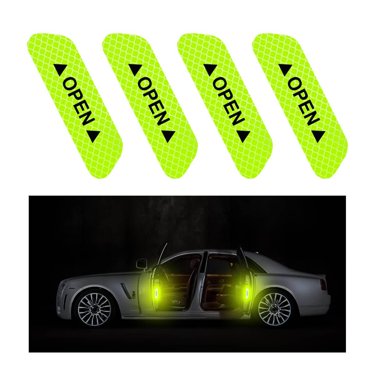 Car Door Opening Warning Reflective Sticker for MG(4Pcs)