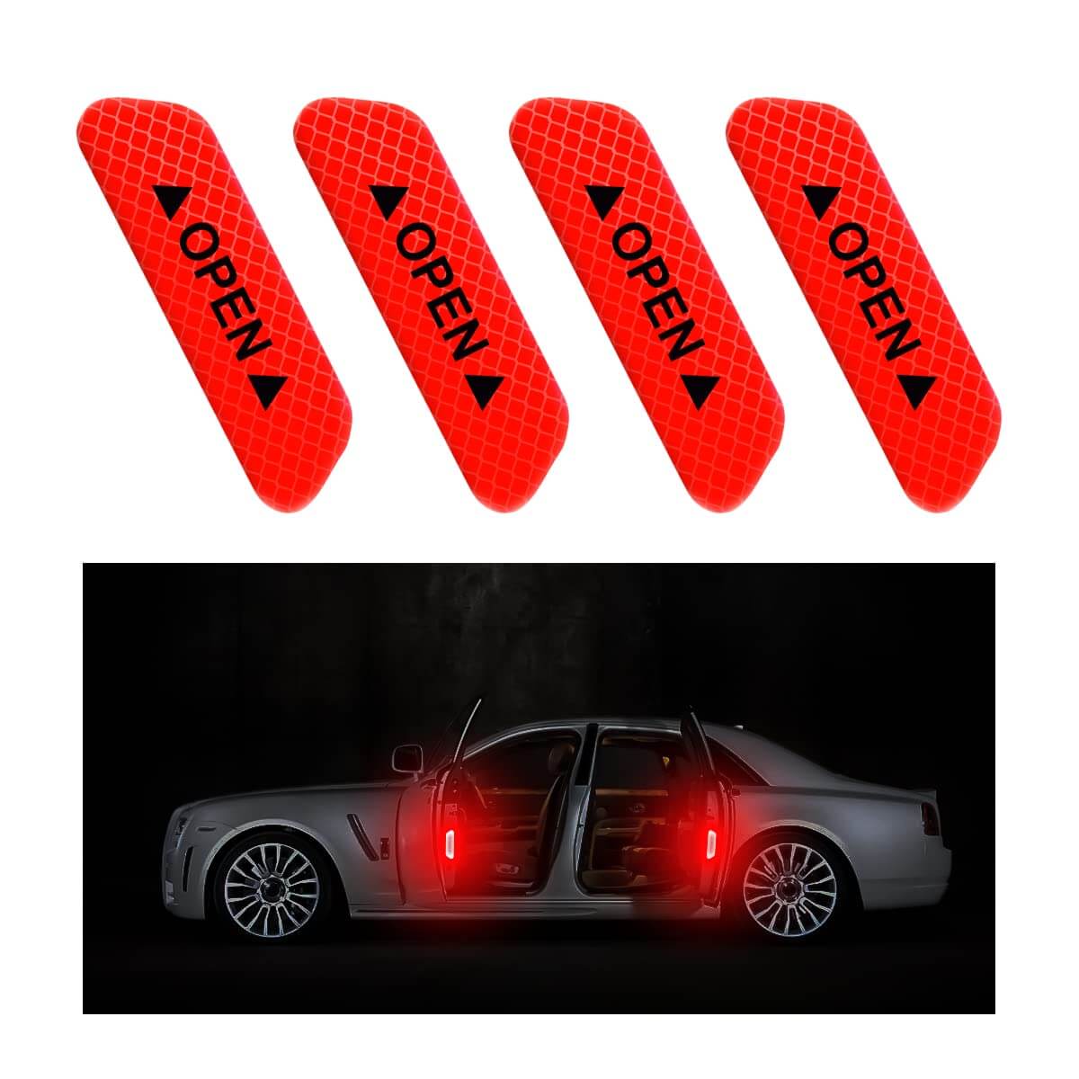 Car Door Opening Warning Reflective Sticker for MG(4Pcs)