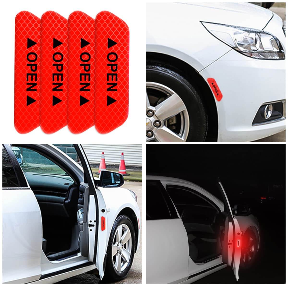 Car Door Opening Warning Reflective Sticker for MG(4Pcs)