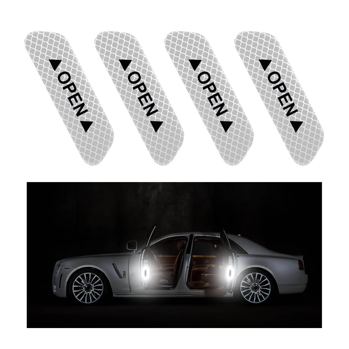 Car Door Opening Warning Reflective Sticker for MG(4Pcs)