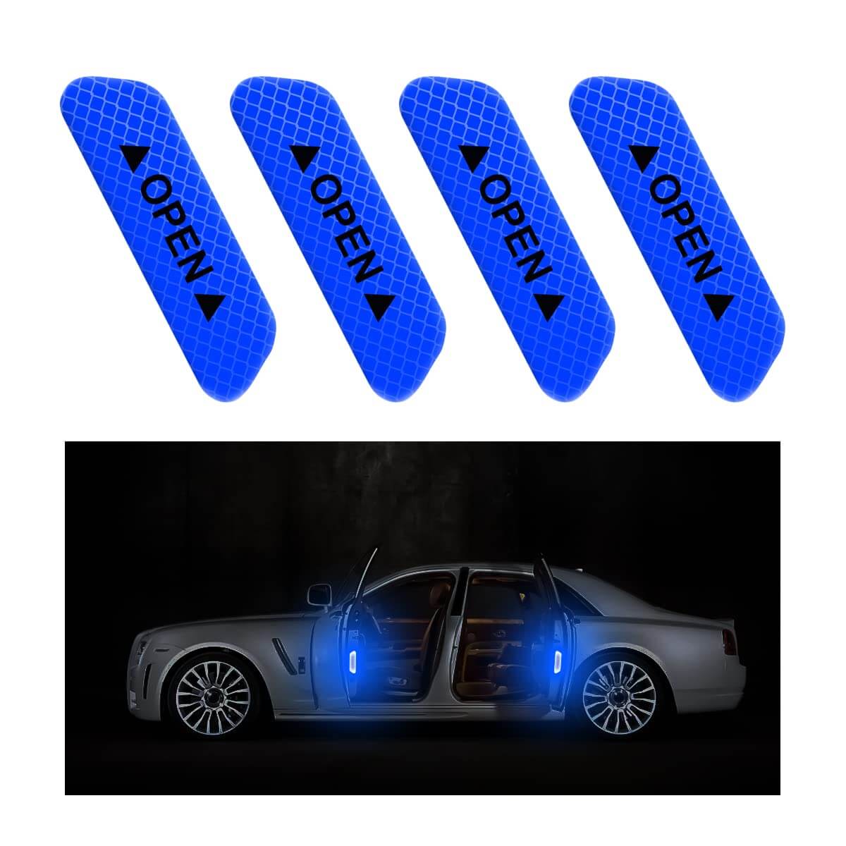 Car Door Opening Warning Reflective Sticker for MG(4Pcs)