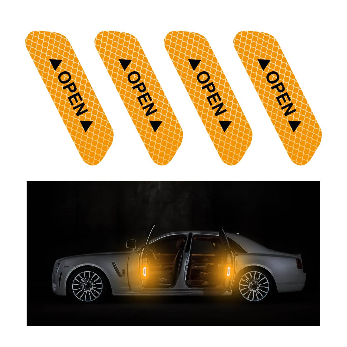 Car Door Opening Warning Reflective Sticker for MG(4Pcs)