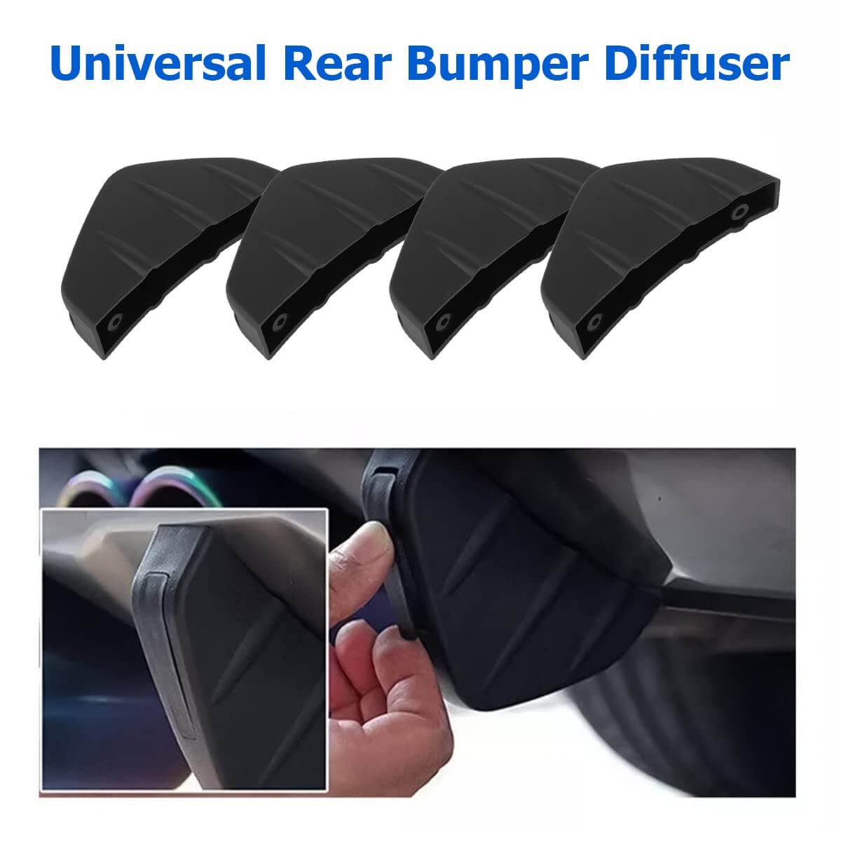 Car Rear Bumper Lower Lip Spoiler Diffuser for MG (4Pcs)