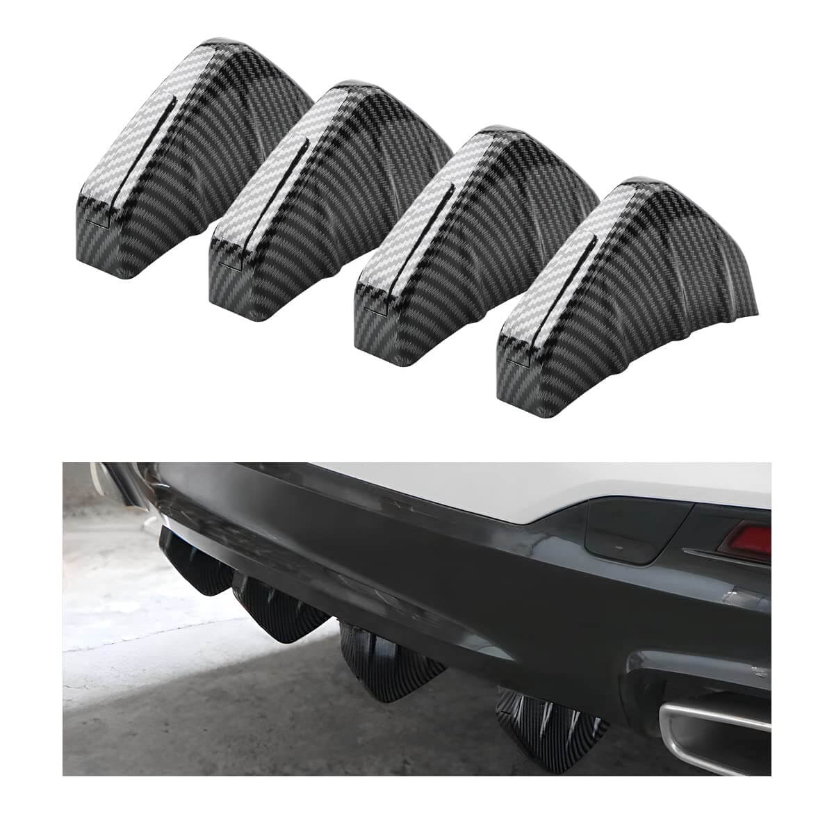 Car Rear Bumper Lower Lip Spoiler Diffuser for MG (4Pcs)