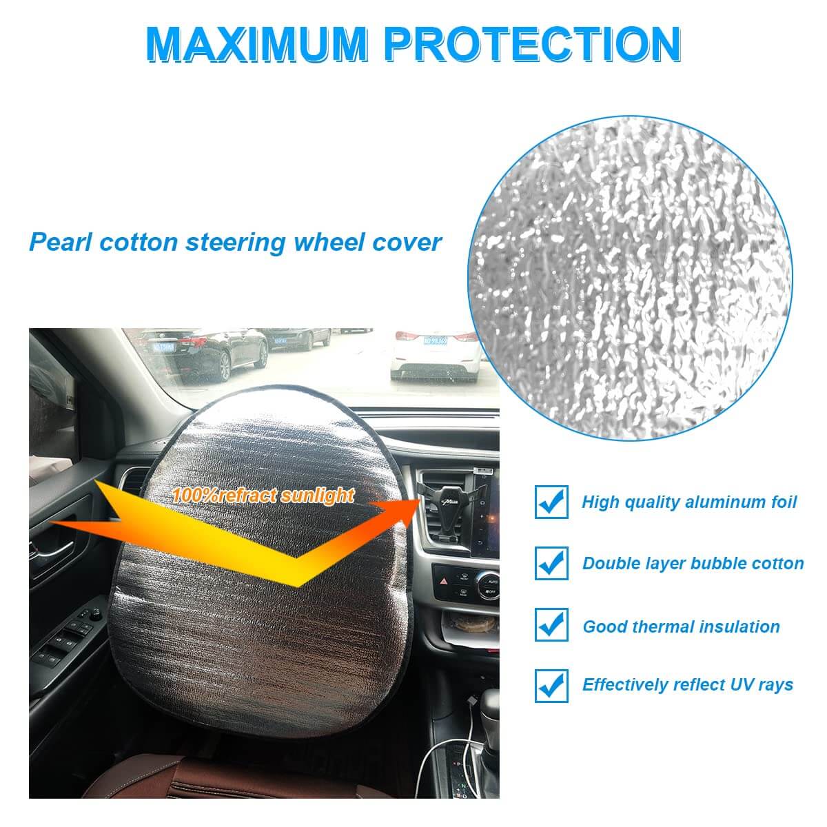 Car Steering Wheel Sunshade Cover for MG
