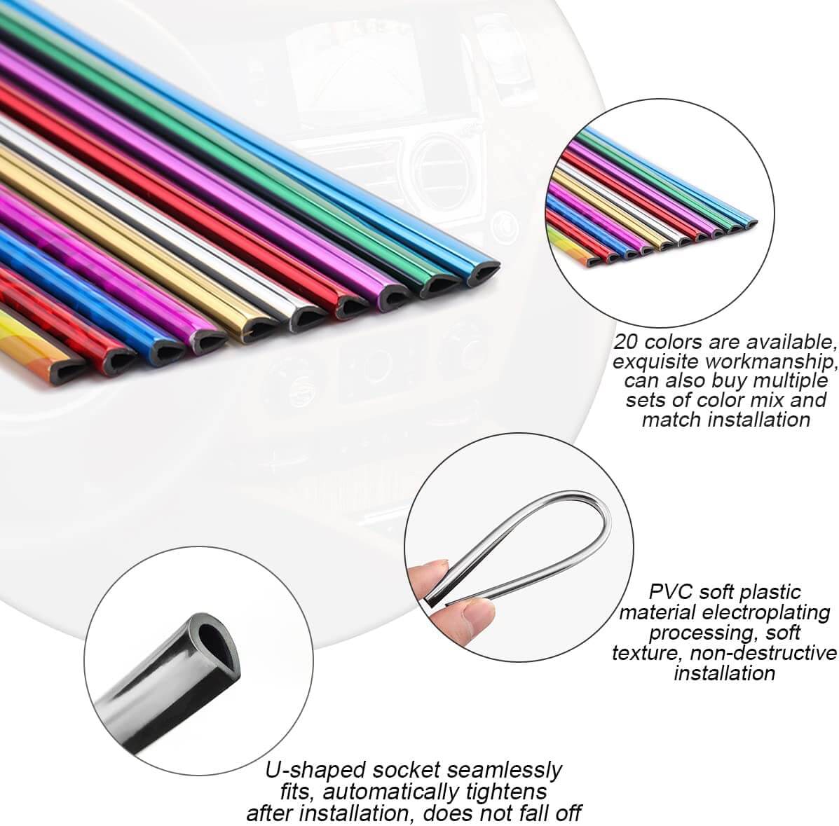 DIY Air Conditioning Vent Trim Strip for MG(20Pcs)