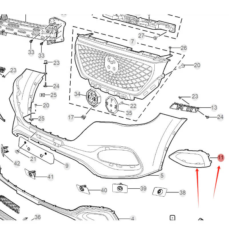 Front Bumper Fog Lamp Decorative Frame for MG HS(2018-2020)