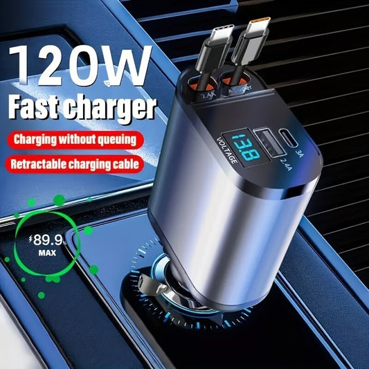 120W Fast Retractable Car Charger for MG
