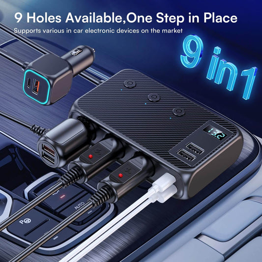 9-in-1 Car Cigarette Lighter Multi-Port Splitter for MG