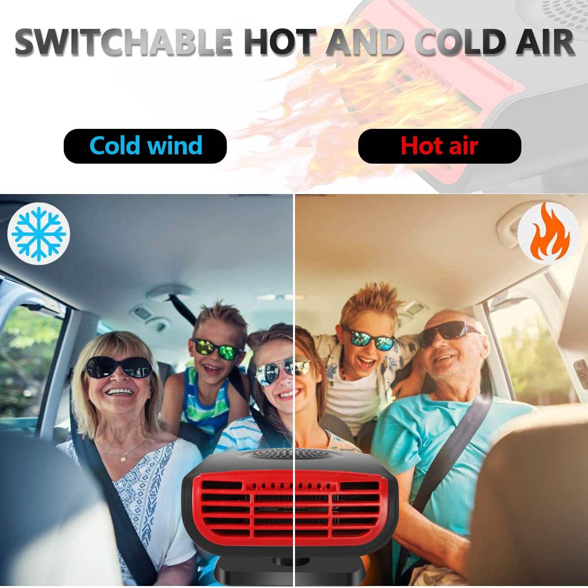 Car 2-in-1 Rapid Portable Heating/Cooling Fan