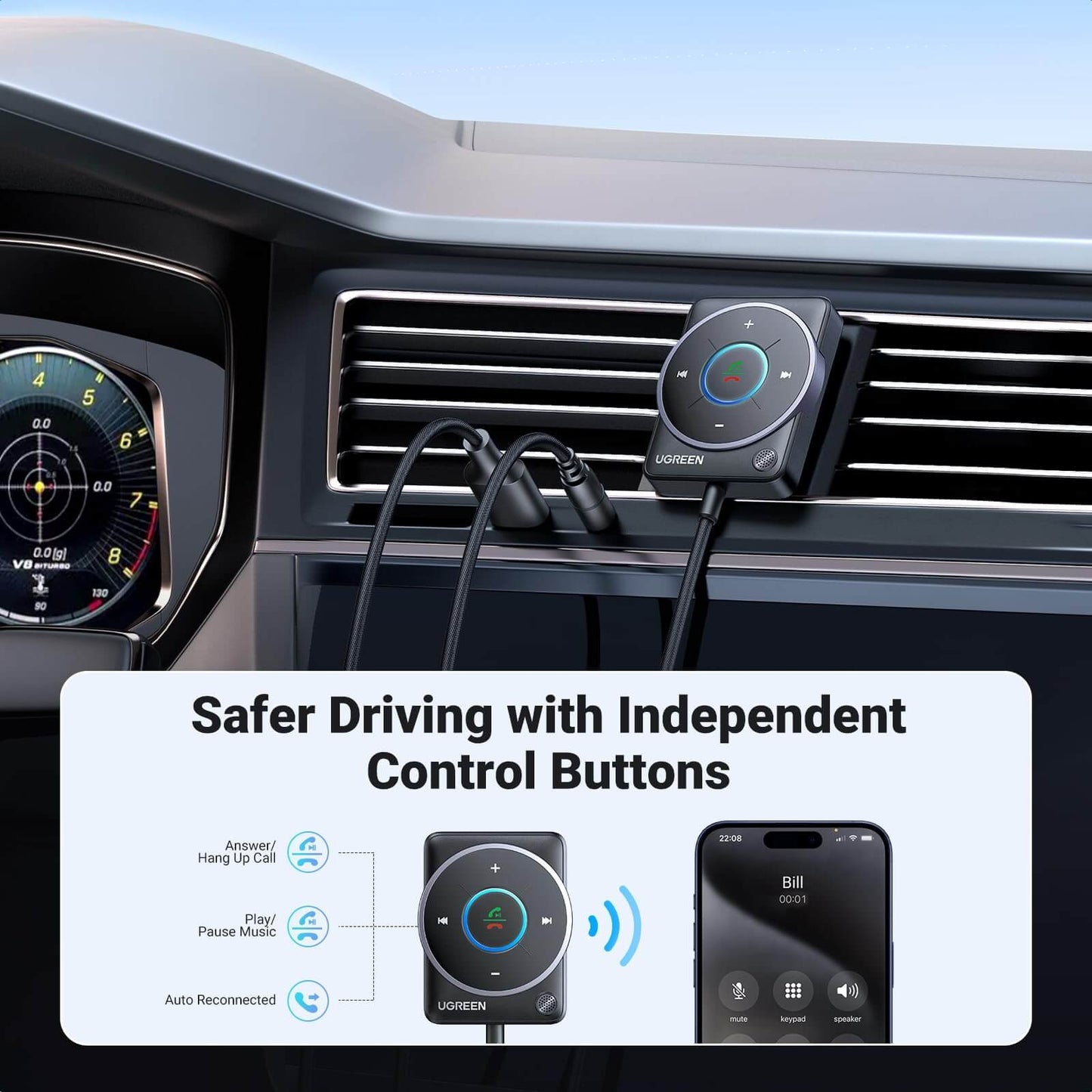 Car Bluetooth Microphone Auxiliary Adapter for MG