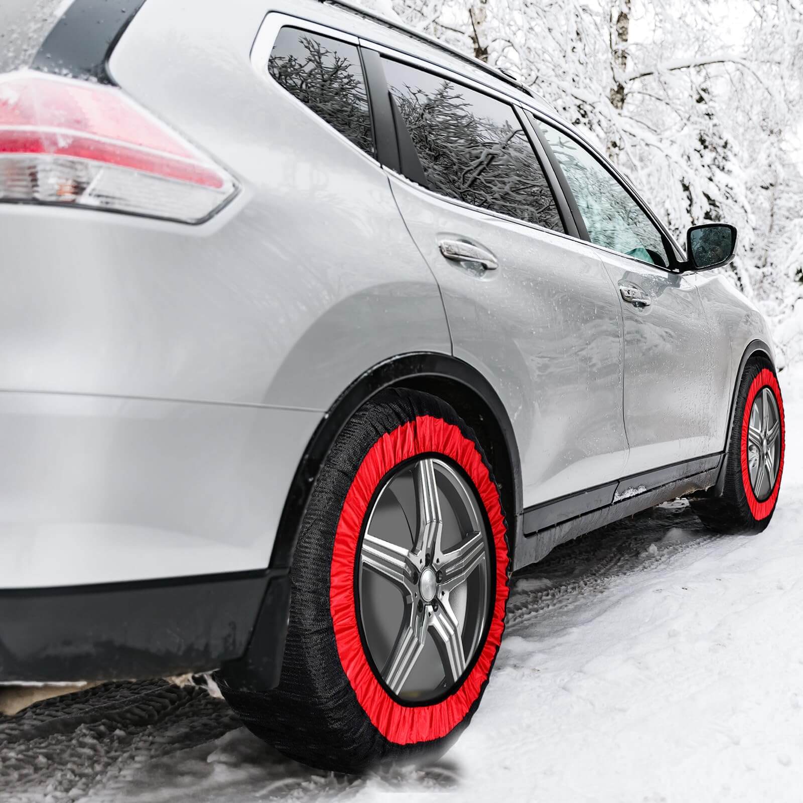 Car Fabric Skid Chain Cover for Multi-Size(2PcSet)