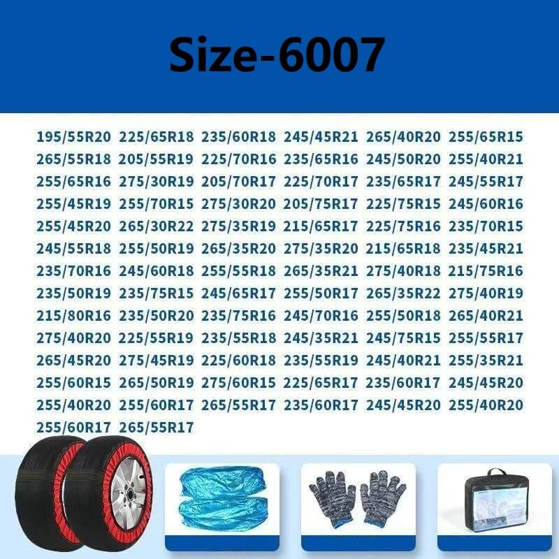 Car Fabric Skid Chain Cover for Multi-Size(2PcSet)