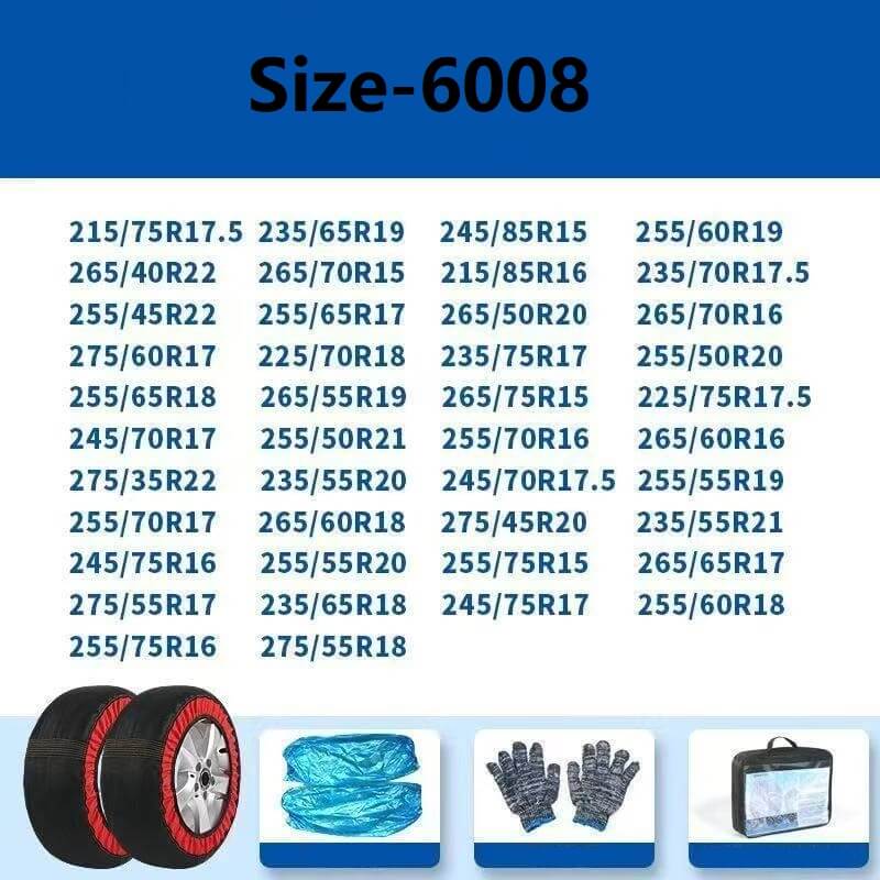 Car Fabric Skid Chain Cover for Multi-Size(2PcSet)