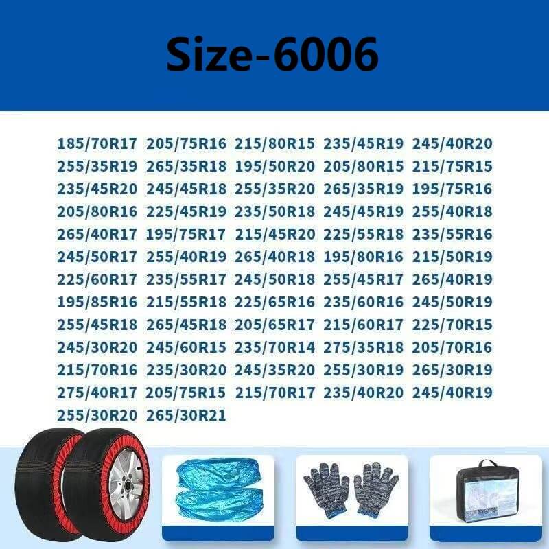 Car Fabric Skid Chain Cover for Multi-Size(2PcSet)