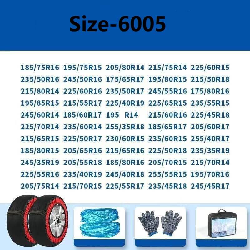 Car Fabric Skid Chain Cover for Multi-Size(2PcSet)