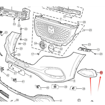 Front Bumper Fog Lamp Decorative Frame for MG HS（2018-2020）