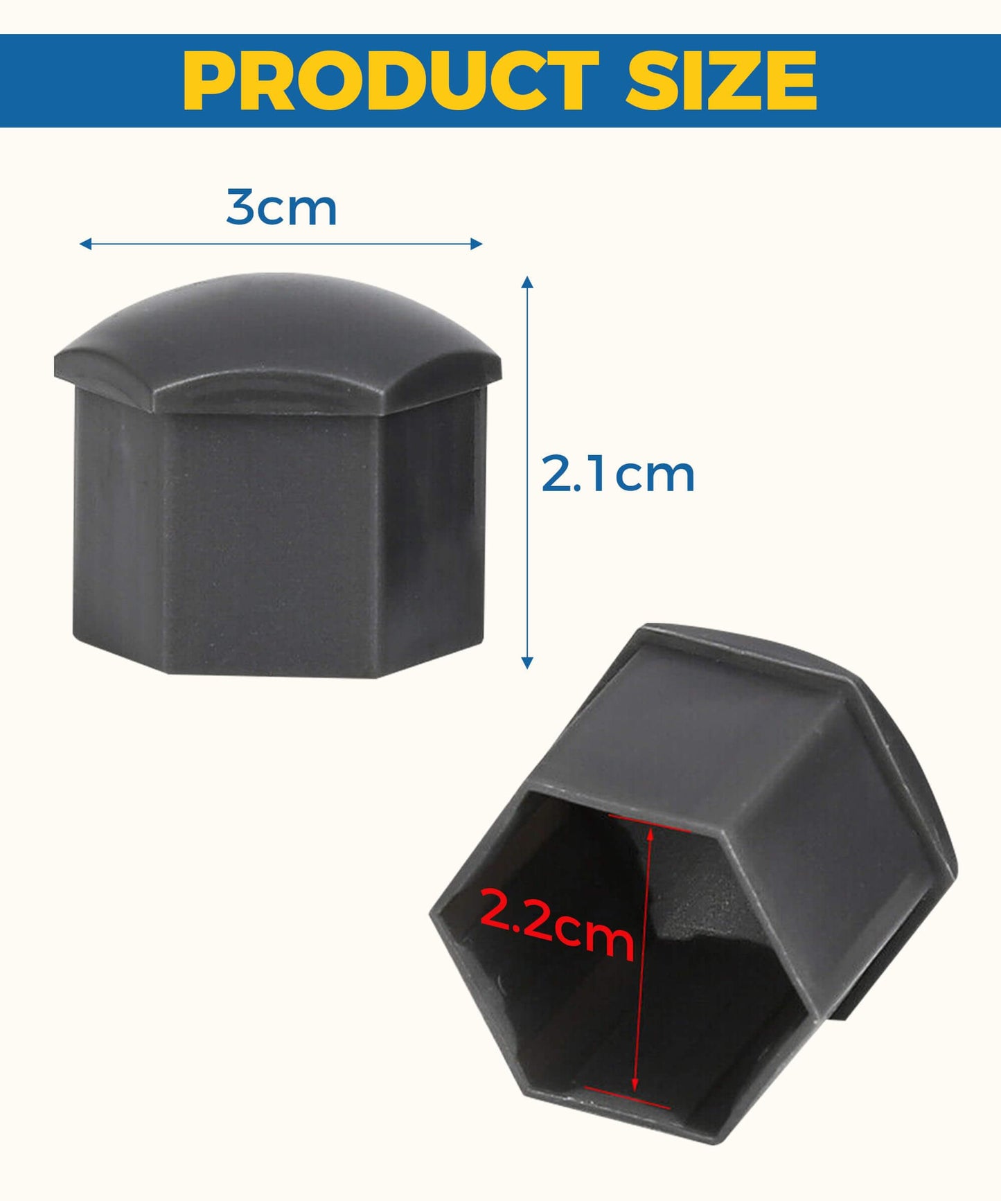 Multi-Colour Wheel Nut Covers Set (20 Pcs)