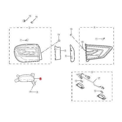 Rear Tail Light For MG ZS