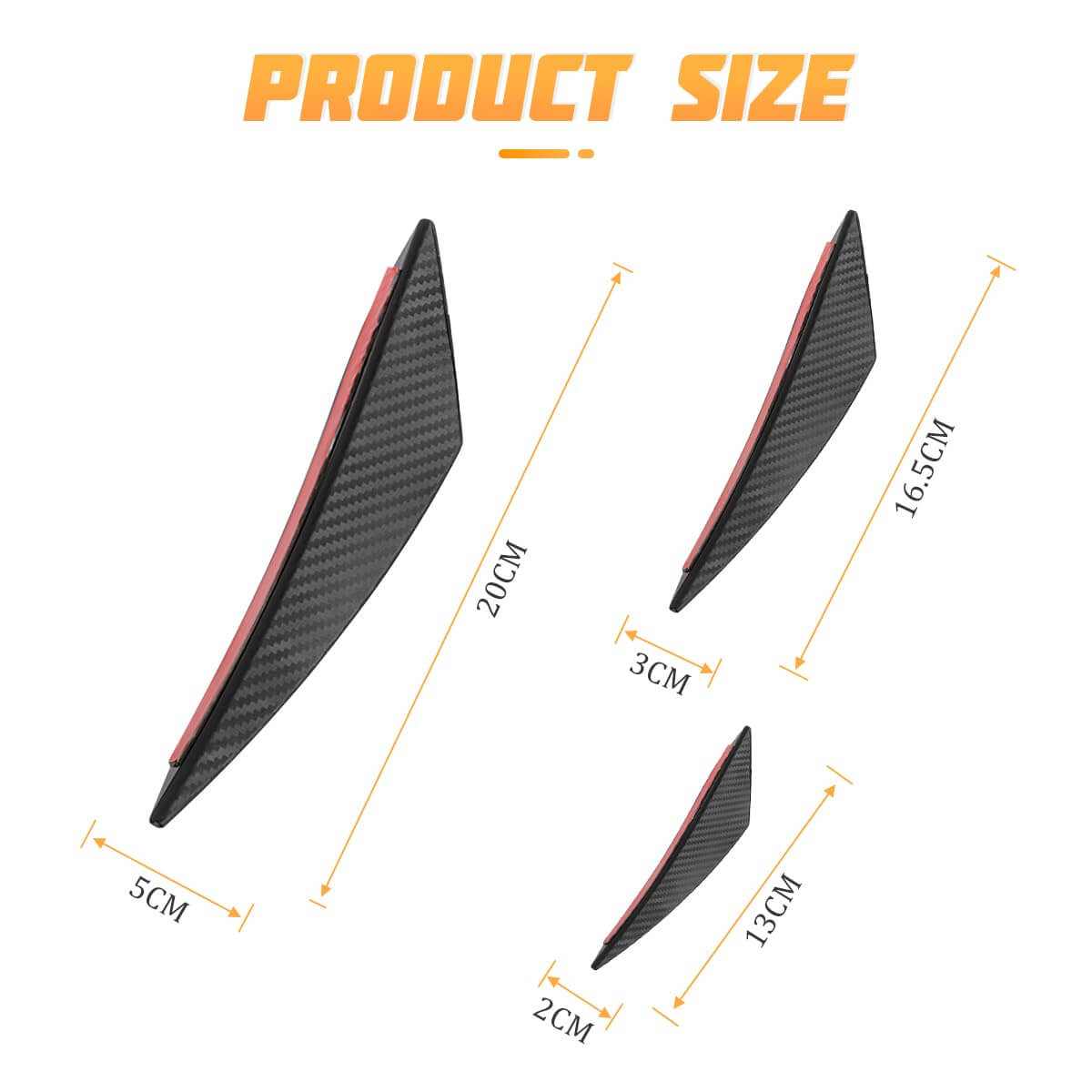 Universal Front Bumper Lip Splitter（6pc）