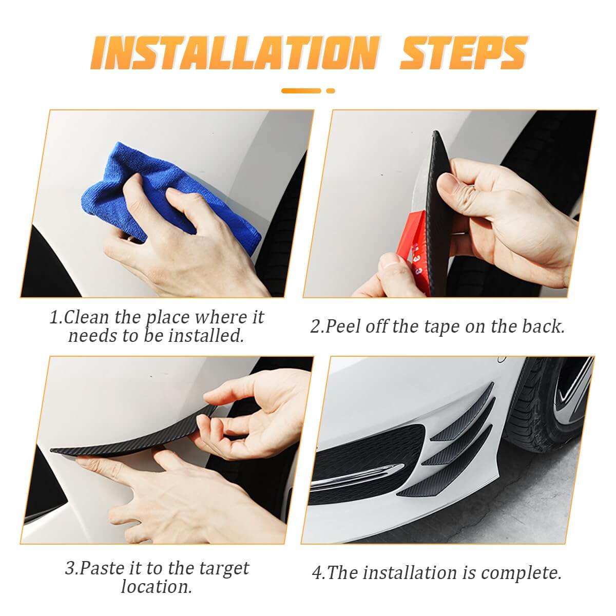 Universal Front Bumper Lip Splitter（6pc）