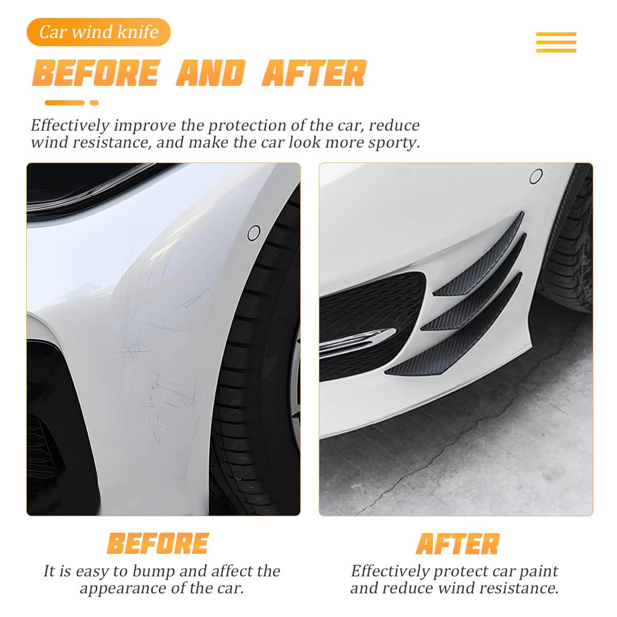 Universal Front Bumper Lip Splitter（6pc）